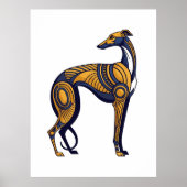Geometric Greyhound Art Deco Tribal Style Poster (Voorkant)