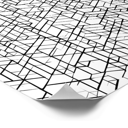 Geometric Grid Coloring Page Decoupage Template Poster (Hoek)