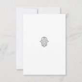 Geometric Hamsa bruiloft RSVP-kaart grijs RSVP Kaartje (Achterkant)