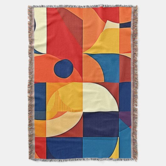 Geometric Harmony: Artful Design Deken (Voorkant Verticaal)