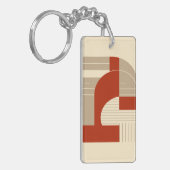 Geometric Harmony in Minimalist Shapes Sleutelhanger (Voorkant Links)