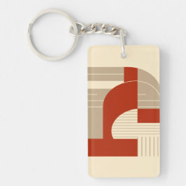 Geometric Harmony in Minimalist Shapes Sleutelhanger