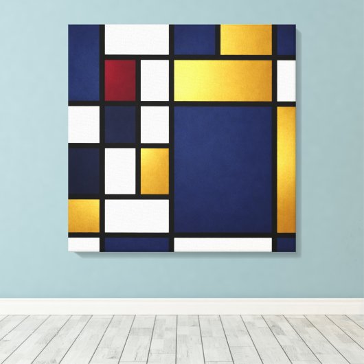 Geometric Harmony – Midnight Luxury Canvas Print (Insitu (Houten vloer))