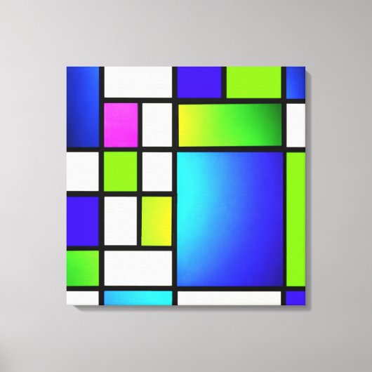 Geometric Harmony – Modern Neon Canvas Print (Voorkant)