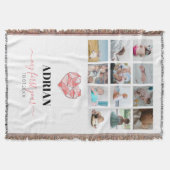 Geometric Heart Baby's eerste jaar Foto collage Deken (Voorkant)