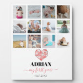 Geometric Heart Baby's eerste jaar Foto collage Fotoplaat (Voorkant)