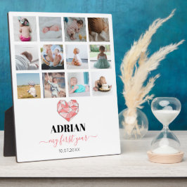 Geometric Heart Baby's eerste jaar Foto collage Fotoplaat