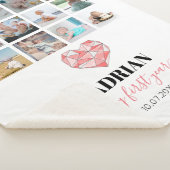 Geometric Heart Baby's eerste jaar Foto collage Sherpa Deken (3/4)