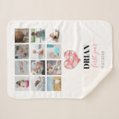 Geometric Heart Baby's eerste jaar Foto collage Sherpa Deken (Voorkant (horizontaal))