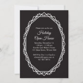 Geometric Holiday Sparkle Open House Zwart Kaart (Voorkant)