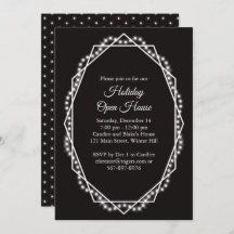 Geometric Holiday Sparkle Open House Zwart