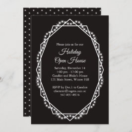 Geometric Holiday Sparkle Open House Zwart Kaart