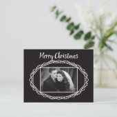 Geometric Holiday Sparkle Photo Briefkaart Black (Staand voorkant)