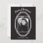 Geometric Holiday Sparkle Photo Magnet Black Magnetische Uitnodiging (Voorkant)