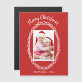 Geometric Holiday Sparkle Photo Magnet Magnetische Uitnodiging (Voorkant / Achterkant)