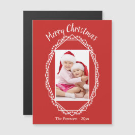 Geometric Holiday Sparkle Photo Magnet Magnetische Uitnodiging