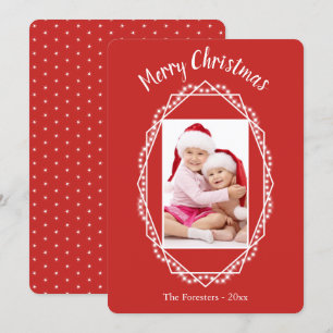 Geometric Holiday Sparkle Photo met kerstkaart Kaart
