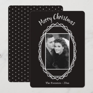Geometric Holiday Sparkle Photo met kerstkaart Kaart