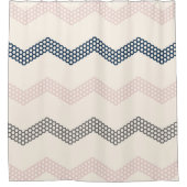 Geometric Honeycomb Chevron Pattern nay Pink Grey Douchegordijn (Voorkant)