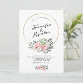 Geometric Hoop Floral Wedding Invitation Kaart (Staand voorkant)