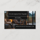 Geometric Hostel Foto Zwarte kamer asymmetrisch Visitekaartje (Voorkant)