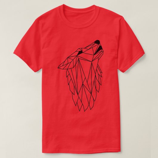 Geometric Howling Wild Wolf T-shirt (Design voorkant)