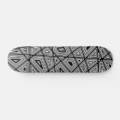 Geometric II - Zwart op hout Skateboard (Horizontaal)