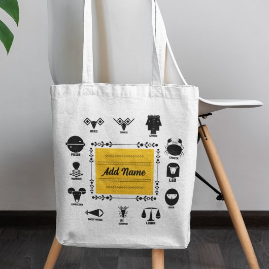 Geometric Indian Zodiac -12 Signs in Artistic Form Tote Bag