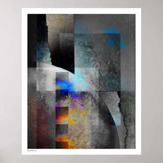 Geometric Industrial Grunge Art 4 Poster (Voorkant)