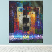 Geometric Industrial Grunge Art 9 Canvas Afdruk (Insitu (Houten vloer))
