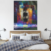 Geometric Industrial Grunge Art 9 Canvas Afdruk (Insitu (Slaapkamer))