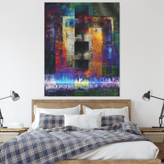 Geometric Industrial Grunge Art 9 Canvas Afdruk (Insitu (Slaapkamer))