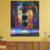 Geometric Industrial Grunge Art 9 Canvas Afdruk (Insitu (Woonkamer))