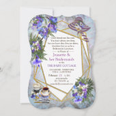 Geometric Jakaranda Flowers Bridemaids Party Kaart (Voorkant)