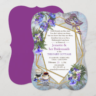 Geometric Jakaranda Flowers Bridemaids Party Kaart