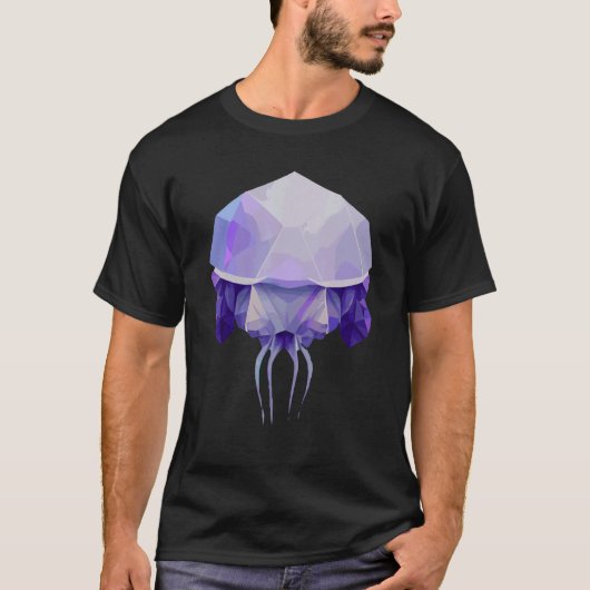 Geometric Jellyfish Polygon Low Poly Sea Animal T-shirt (Voorkant)