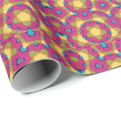 Geometric Kaleidoscopic Mandala Yellow and Pink Cadeaupapier (Rol Hoek)