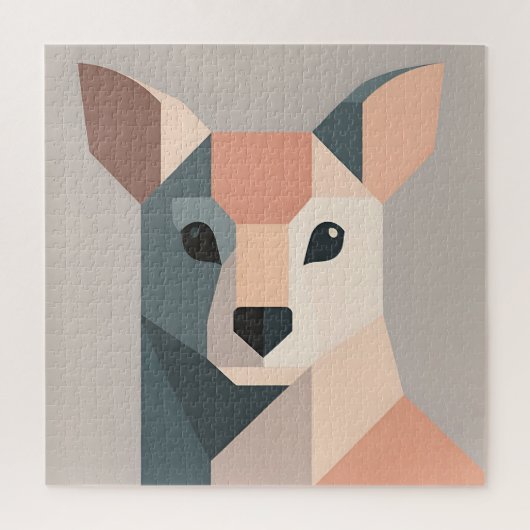 Geometric Kangaroo Portrait Minimalist  Legpuzzel (Verticaal)
