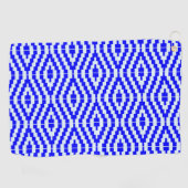 Geometric Kente Bright Blue, White, Golfhanddoek (Horizontaal)