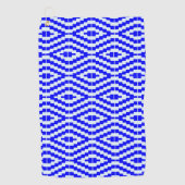 Geometric Kente Bright Blue, White, Golfhanddoek (Voorkant)