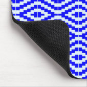 Geometric Kente Bright Blue, White, Muismat (Hoek)
