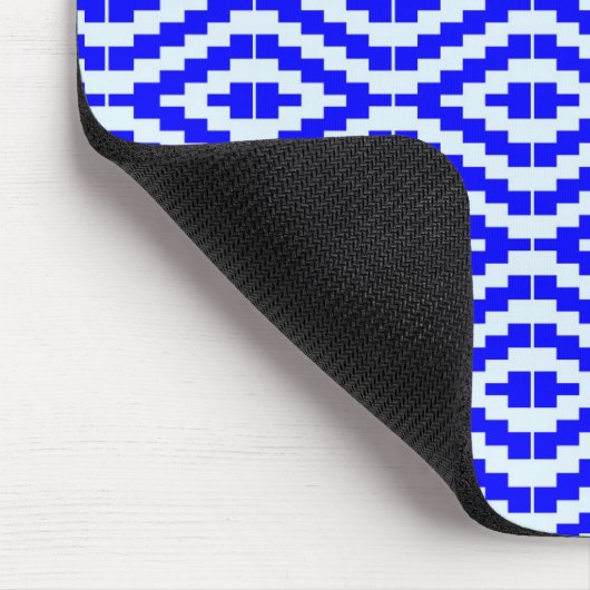 Geometric Kente Bright Blue, White, Muismat (Hoek)