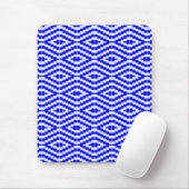 Geometric Kente Bright Blue, White, Muismat (Met muis)