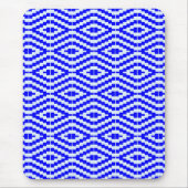 Geometric Kente Bright Blue, White, Muismat (Voorkant)