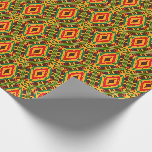 Geometric Kente Pattern Wrapping Paper Cadeaupapier (Hoek)