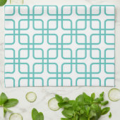 Geometric Kitchen Towel \ Turquoise Theedoek (Gevouwen)
