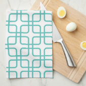 Geometric Kitchen Towel \ Turquoise Theedoek (Quarter Fold)