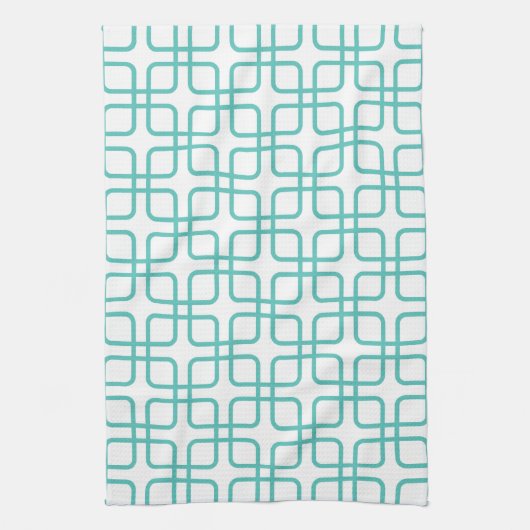 Geometric Kitchen Towel \ Turquoise Theedoek (Verticaal)