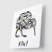 Geometric Koru kiwi Vierkante Klok (Hoek)