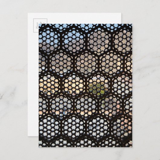 Geometric Lattice window, India Briefkaart (Voorkant / Achterkant)